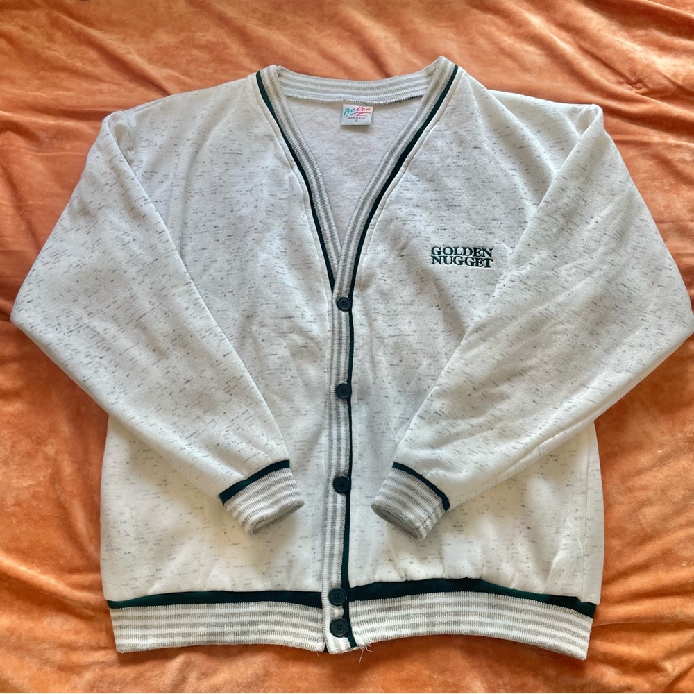 Vintage Golden Nugget Cardigan w/ Embroidery Size Large